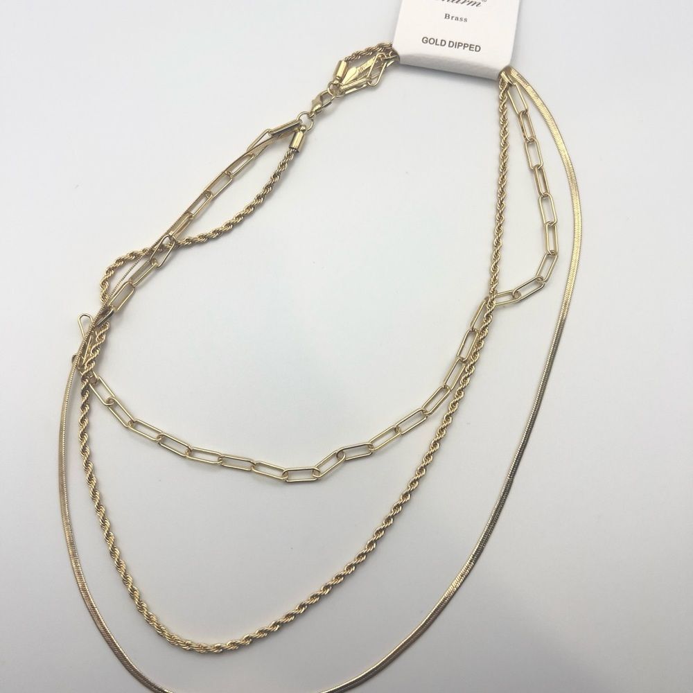 Gold dipped Elegant Gold Layered Necklace Set - Picture 4 of 5
